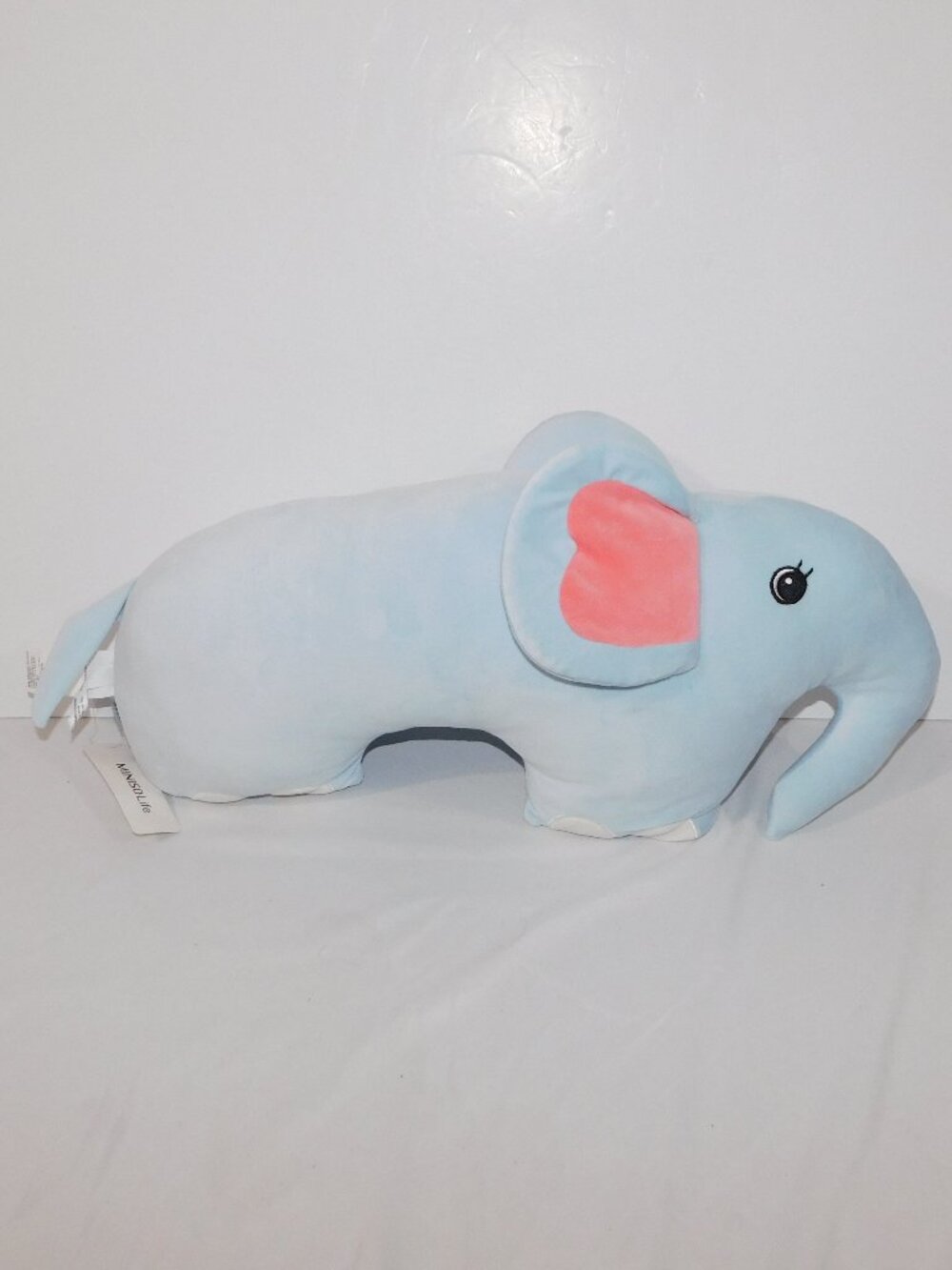 Miniso Life Blue Flat Elephant Soft Stuffed Plush Cuddle Toy Toy 21" x 10" w Tag